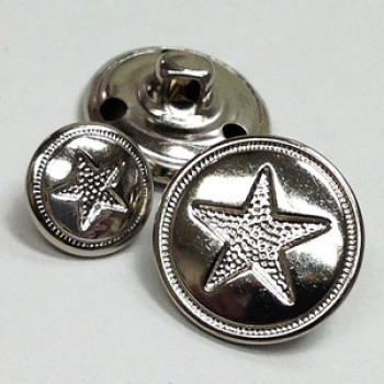 M-152 Star Design Metal Button, 2 Sizes